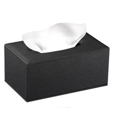 가죽 티슈 박스 커버 직사각형 홀더 모던 직사각형 페이셜 페이퍼 타월 정리함 욕실 나이트스탠드 커피 테이블 책상 홈 오피스용 디스펜서 장식 액세서리 그레이, Black Cloth