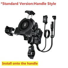 오토바이 핸들바 충전기 거치대 휴대폰용 고속 충전, 2)Handle Style