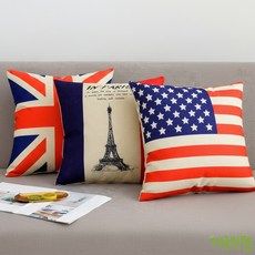 개굴잇템 나라 국기무늬 쿠션커버 영국국기