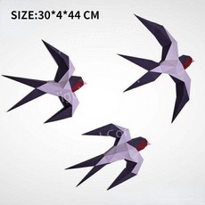 페이퍼크래프트 종이 모형 DIY 입체 동물 종이접기 크래프트, 일반 종이 버전, F. P540세제비벽걸이