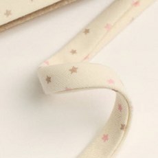 패션스타트 오가닉 더블니트 바이어스테이프 10mm 핑크 아기별 1개입, 1개