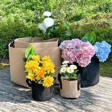 부직포 화분 블랙 베이지 .미니 대형 원형 베란다 텃밭 꽃 정원 나무 옥상 큰 작은 화단 블루베리 베란다 그로우백, 부직포 화분 베이지(18x15) [1갤런[4L]]