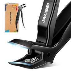 시니어용 발톱깎이 두꺼운 발톱을 위한 앵글드 라지 토 손톱깎이 인그로운 손톱을 와이드 턱 이글 부리깎이 곡선 칼날이 있는 미끄럼 방지 커터, Black, 1