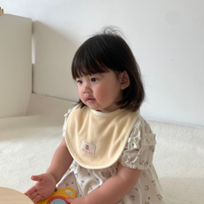 돗투돗 마카롱 양면 테리빕 턱받이, 1개, 1개입, 돗람이(버터)