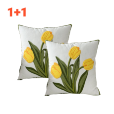 쉬어가게 플라워 자수 쿠션 커버