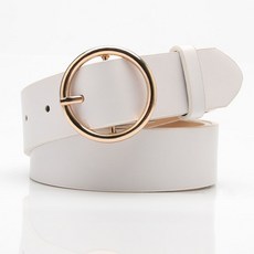 【Helena】韓版百搭簡約圓形金屬扣皮帶 時尚 優質皮革