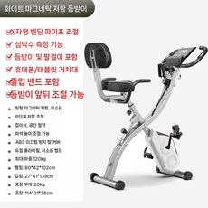 실내 좌식 자전거 가정용 유산소 하체 운동기구 헬스 사이클, 흰색 등받이 마그네트론 + 심박수+끈, 366