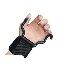 HonLai 健身助力鈎 引體向上輔助護腕握力鈎, 1個, 輔助鉤 加寬鉤子款【加海綿綁帶 單只裝】