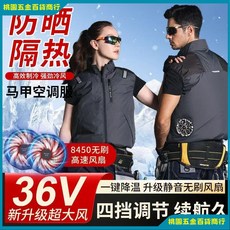 桃園出貨 風扇空調服 空調服馬甲 防曬衣 空調衣 電風扇外套 工作服 空調背心 電風扇背, 1個, 馬甲款【藍迷彩】換洗單衣-無配件,L