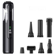 崔德頂級 Q808 綠光車用吸塵器【星耀黑】無線手持吸塵器 吹吸抽充四合一多功能, 【黑色】Q808 綠光車用吸塵器, 黑色