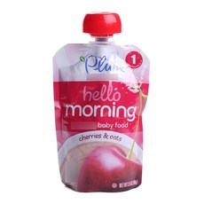 플럼오가닉스 헬로 모닝 어린이 식품 99g, 체리,오트(Cherry,Oat), 1개