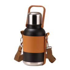 스텐 316 텀블러 보온보냉 원터치 대용량 등산캠핑용, 블랙, 2개, 1200ml