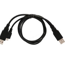 2 in 1 USB 2.0 더블 A 유형 2A 남성-미니 5 핀 남성 Y 케이블 2.5 인치모바일 하드 디스크 드라이브 HDD, 01 Black