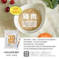 30 DAYS 犬貓肉泥, 1個, ■雞肉 12g*30包入
