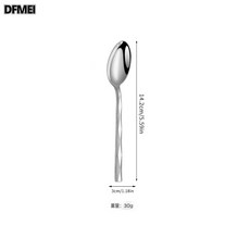 DFMEI 菱形不鏽鋼西餐具輕奢鑽石牛排刀叉餐廳酒店用品加厚刀叉勺套裝 銀色茶勺, 銀色茶勺:如圖, 1個