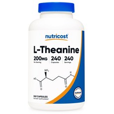 뉴트리코스트 엘 테아닌 Nutricost L-Theanine 200mg 240캡슐, 1개
