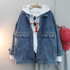 달콩 여성 빅사이즈 청자켓 박스핏 파리지앵오버핏데님자켓