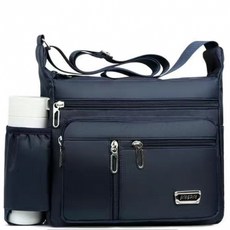 限時購 新款多功能休閒包男士大收納工具帆布包橫款單肩包斜挎旅遊包背包2024新款包包帆布包包3TGH, 701藍色小號