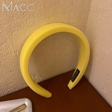 2025新款增高顱頂海綿髮箍 網紅薄荷曼波綠寬邊洗臉頭箍, 1個, 浅黄