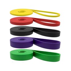 턱걸이 보조벨트 5단계 저항벨트 운동용 남녀 턱걸이벨트 전신훈련 헬스 물리치료 홈스트레칭벨트 헬스장, 1세트, 옐로우+레드+블랙+퍼플+그린