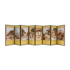 경일문화가게 미니 병풍 8폭 한국 전통 기념품, 1개