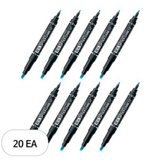 제브라 옵텍스 케어 형광펜, 블루, 20개