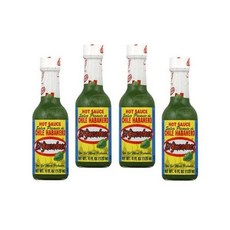 강렬 매운맛 소스 핫칠리소스 엘 유카테코 그린 하바네로 핫소스 4온스 4팩 by Unkn [식품], 120ml