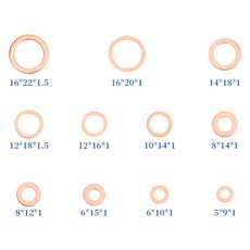 20pcs 솔리드 구리 와셔 심 플랫 링 가스켓 씰 일반 스페이서 패스너 M5 M6 M8 M10 M12 M14 M20, 15 M12x16x1mm, 01 20Pcs