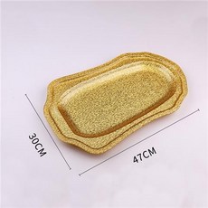 壓克力金色刺身盤 62x40cm 加厚塑料菜碟子平盤, 豬形圓頭乳豬盤小號, 1個