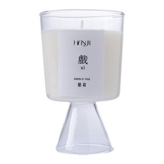 HANJI 戲香氛蠟燭，精緻玻璃燭杯，居家香氛，200g，木質玫瑰調, 200g, 1個, 木質玫瑰調
