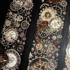 手作係列 齒輪紀元 遇光手帳PET膠帶分裝 貝殼光華麗咕卡穀美流麻機械風鏈條, 1個, 貝殼光pet試用約30厘米 圖案隨機