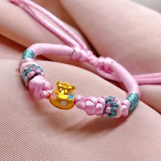 儒家寶寶 9999純金 福袋 編織手繩/手鍊 彩色星星烤漆