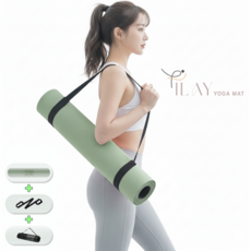 일라이 홈트매트 푹신쿠션 냄새없는 TPE 요가매트, 1개, 세이지 그린