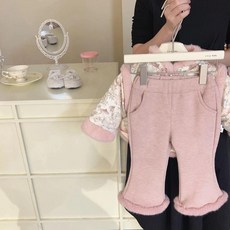 冬季女童套裝 兒童加絨女寶寶週歲禮服 過年拜年漢服兩件套