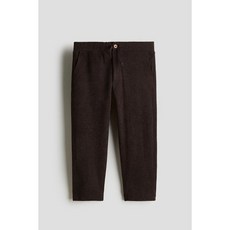 H&M 브랜드관 리브드 벨루어 팬츠 다크 브라운 1306997003