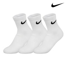 나이키 에브리데이 코튼 발목양말 3개입 SX7667-100, 화이트
