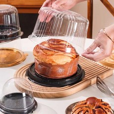 바스크 치즈케이크 파네토네 상자 포장 50개 용기 블랙 포크 10개입 체험팩