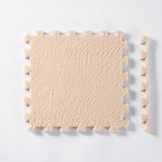 EVA泡沫爬行墊 拼接地毯地墊 30*30*1.5釐米 毛絨, 卡其色, 1個