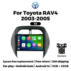NaviFly 안드로이드 14 자동차 라디오 무선 Carplay 도요타 RAV4 2 CA20 CA20W XA20 2003-2005 네비게이션, 5)X2 2G-32G Cam