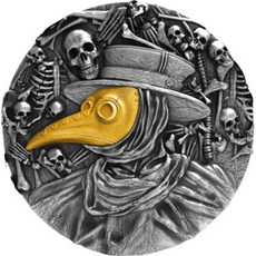 2019 紐埃 瘟疫醫生面具 2盎司銀幣, 1個