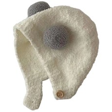 球球造型 寶寶嬰兒護耳針織毛帽