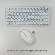 키보드 마우스 세트 2.4G 무선 휴대 PC 노트북 데스크탑 한국어, 한글 콤보 화이트