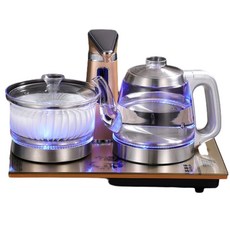 全自動上水電熱水壺 煮茶器 茶爐 100°C高溫消毒 多段調溫 110V, 金色水柱消毒款37x20 110V