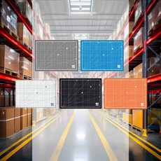 칼라커팅매트 A2 스카이블루 620x450 1개 커터사용 바닥깔판 고무판 책상커버 충격흡수 포장작업