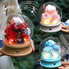 FlowerSP 永生花水晶球藍牙音響 情人節花束 永生花 生日禮物 畢業花束 台灣現貨, 粉色,外盒僅為保護作用，如有破損不屬於商品瑕疵