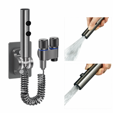 리빙체인지 욕실 스프레이건 청소건 + 코일호스 + T밸브 + 거치대, 메탈, 1개