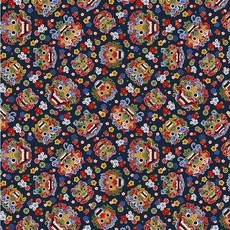 한국 전통 문양 패턴 / 꽃깨비 / 꽃과 도깨비 디자인 / DTP / 20수 / 반마단위, 1개, Blue