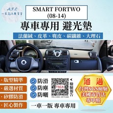 【A.F.C 一朵花】SMART FORTWO(08-14) 法蘭絨 麂皮 碳纖維皮革 超纖皮革 大理石皮革 避光墊, FORTWO(08-14)-有圓錶,超纖皮革-黑皮紅線