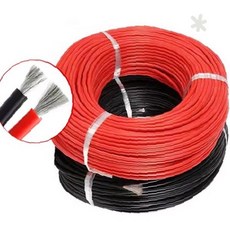 굵은선 고용량 전력케이블 단선 유연한배선 태양광연결 인버터배선 차량전장 대전류용, 레드1m