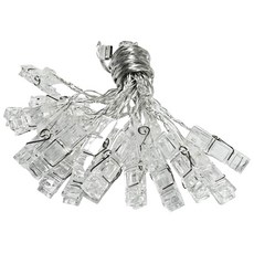 LED相片夾子燈串 LED燈串 照片夾子 拍立得夾子 房間佈置 相片夾 相片牆燈串 燈串, 銀, 1個